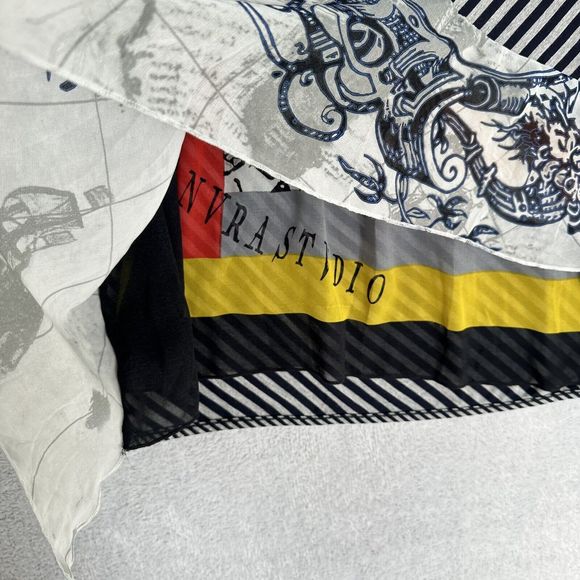 Soft Surroundings Womens L Striped Nautical Mixed Media Asymmetrical Tunic Top - Picture 6 of 9